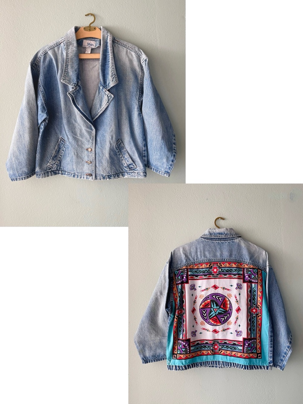 Weathered Blues | Vintage 90s Unisex Western Southwestern Denim Jean Jacket